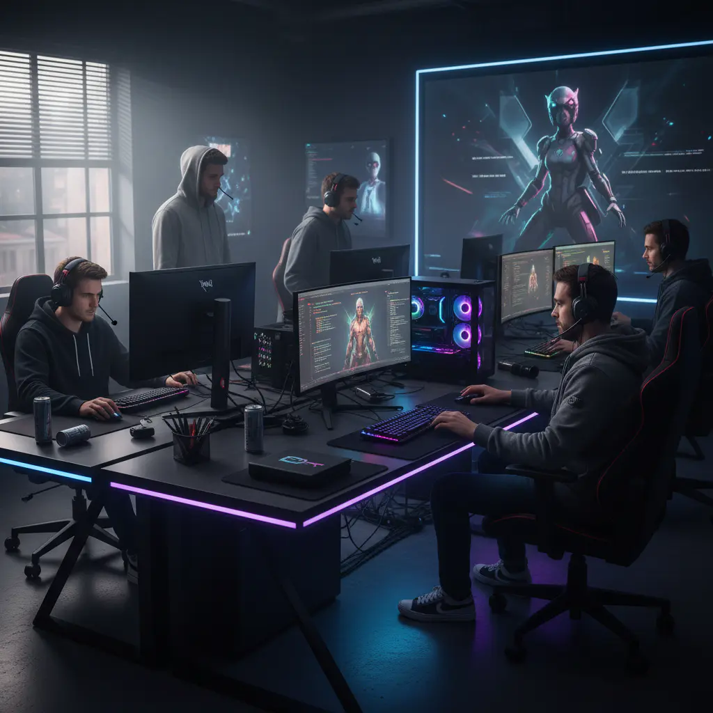 Equipo de desarrollo trabajando